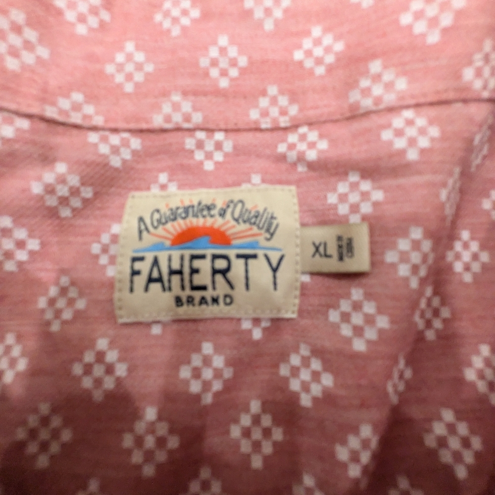 Faherty Cotton Blend With Diamond Pattern Button … - image 4